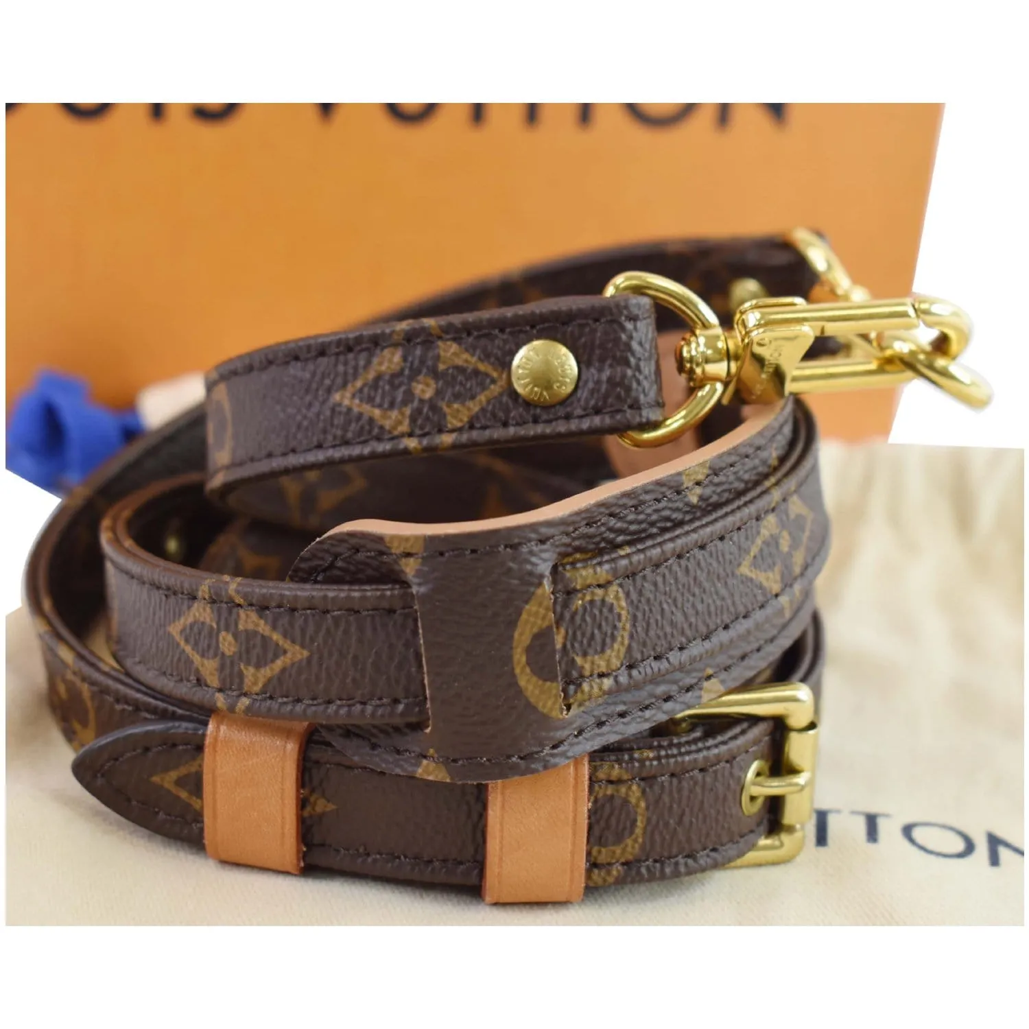 LOUIS VUITTON Adjustable Shoulder Strap 16 MM Monogram Canvas