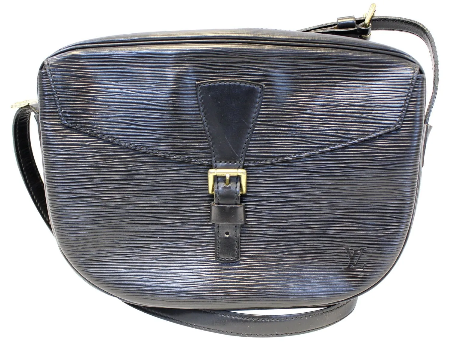 LOUIS VUITTON Epi Leather Black Jeune Fille MM Shoulder Bag