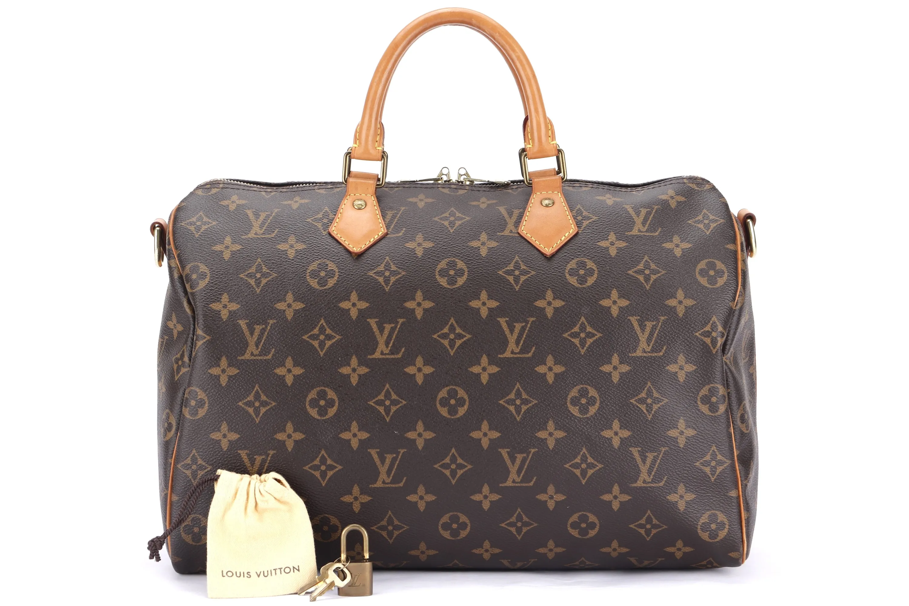 LOUIS VUITTON M40392 SPEEDY BONDOULIERE 35 (RI1176) MONOGRAM CANVAS GOLD HARDWARE, WITH KEYS & LOCK, NO STRAP & DUST COVER