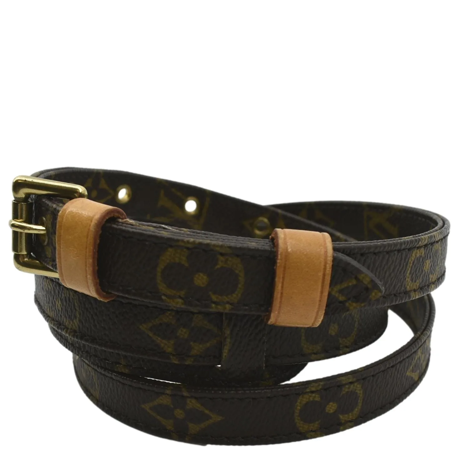 LOUIS VUITTON Monogram Canvas Shoulder Strap Brown