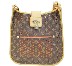 LOUIS VUITTON Orange Monogram Perforated Musette Bag
