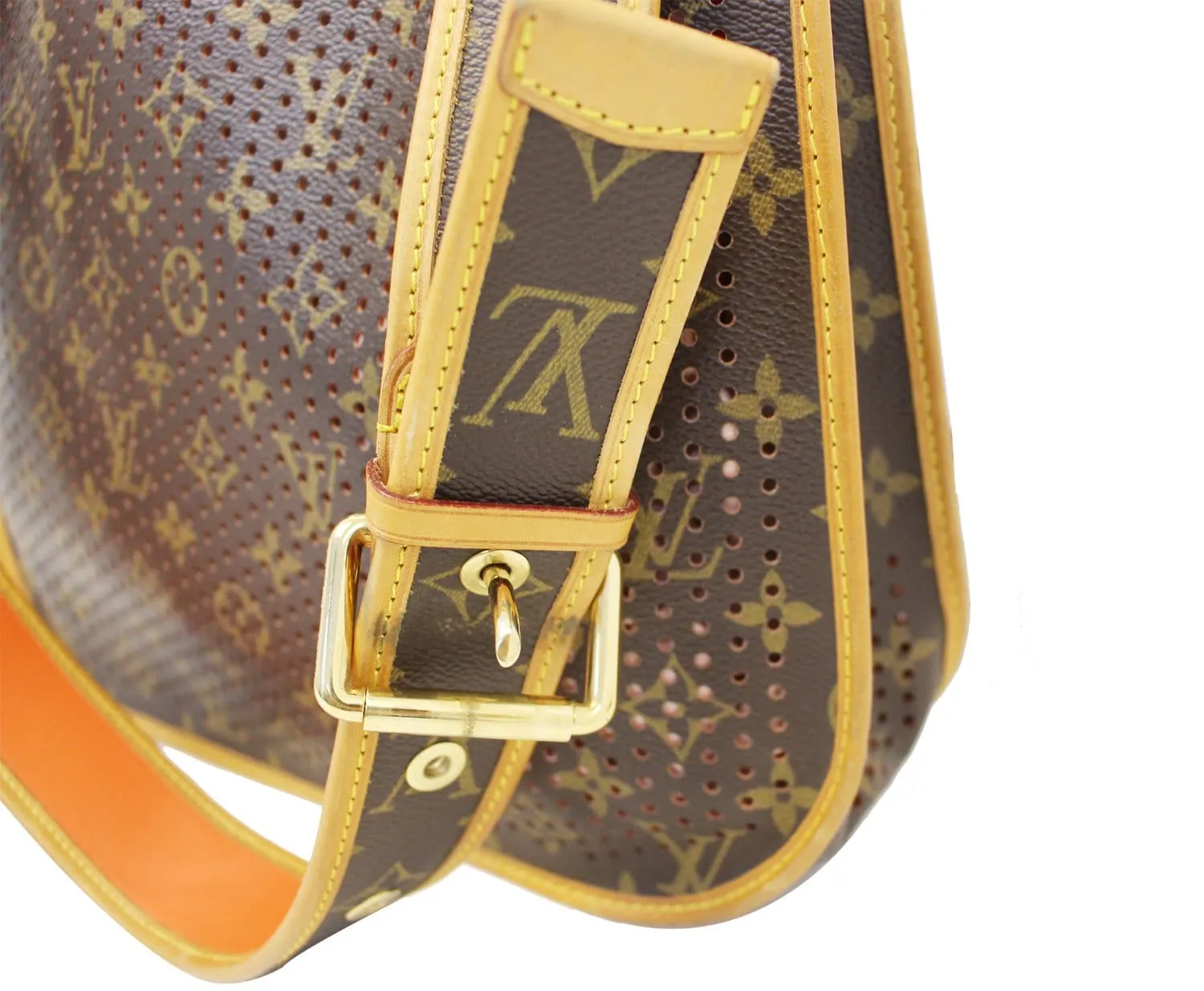 LOUIS VUITTON Orange Monogram Perforated Musette Bag
