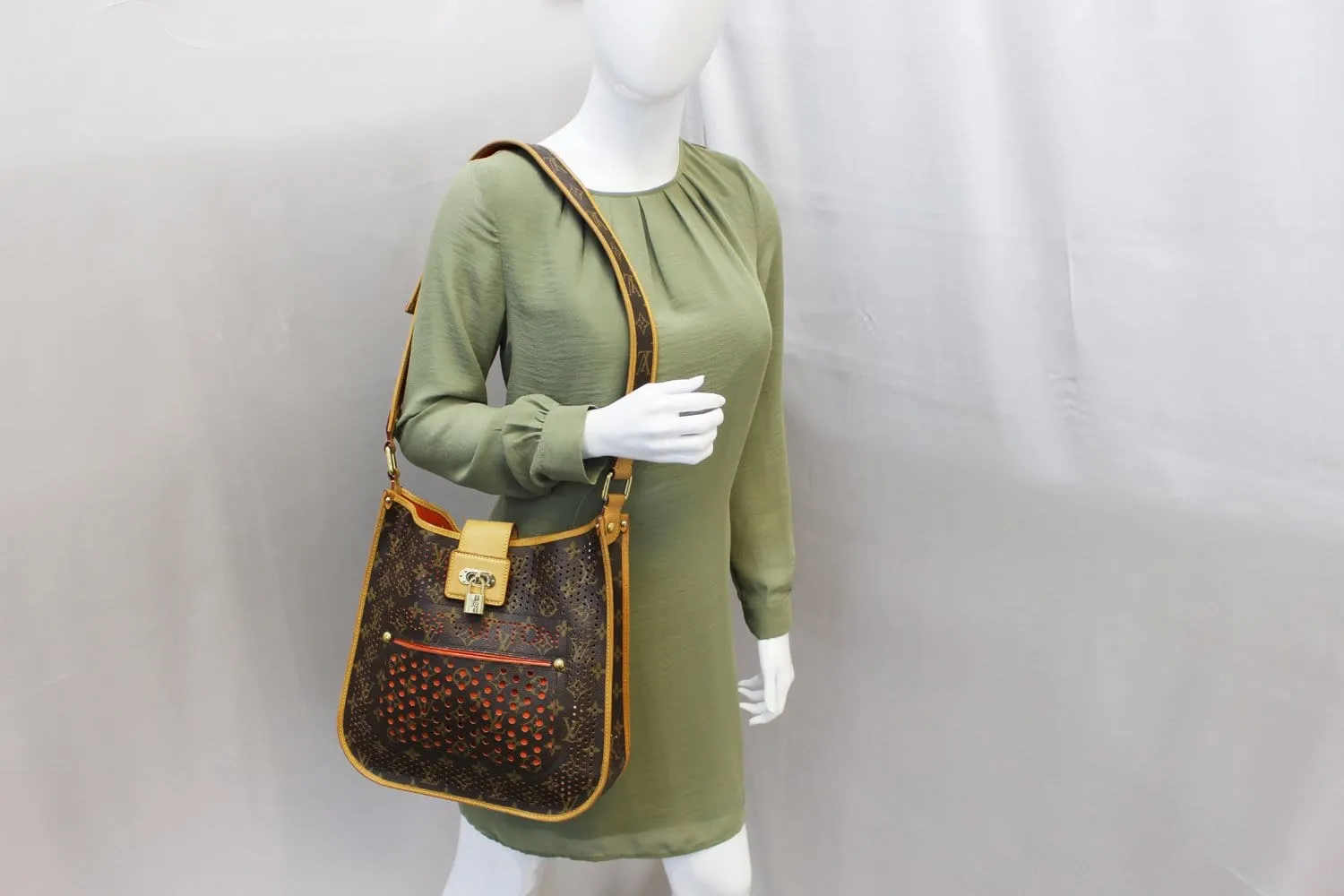 LOUIS VUITTON Orange Monogram Perforated Musette Bag