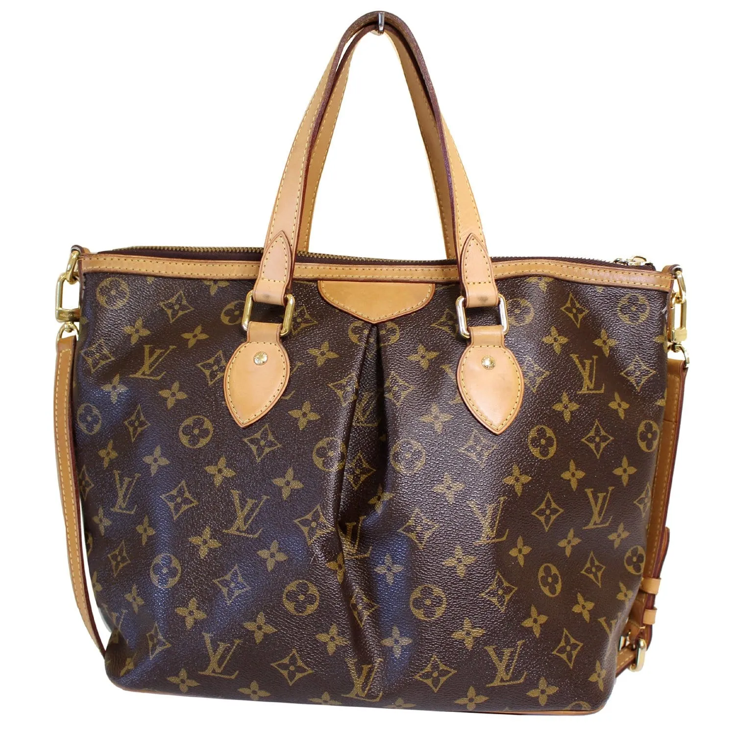 LOUIS VUITTON Palermo PM Monogram Canvas Shoulder Bag Brown