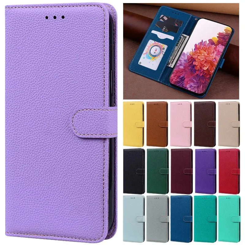 Lychee Leather Wallet iPhone Case