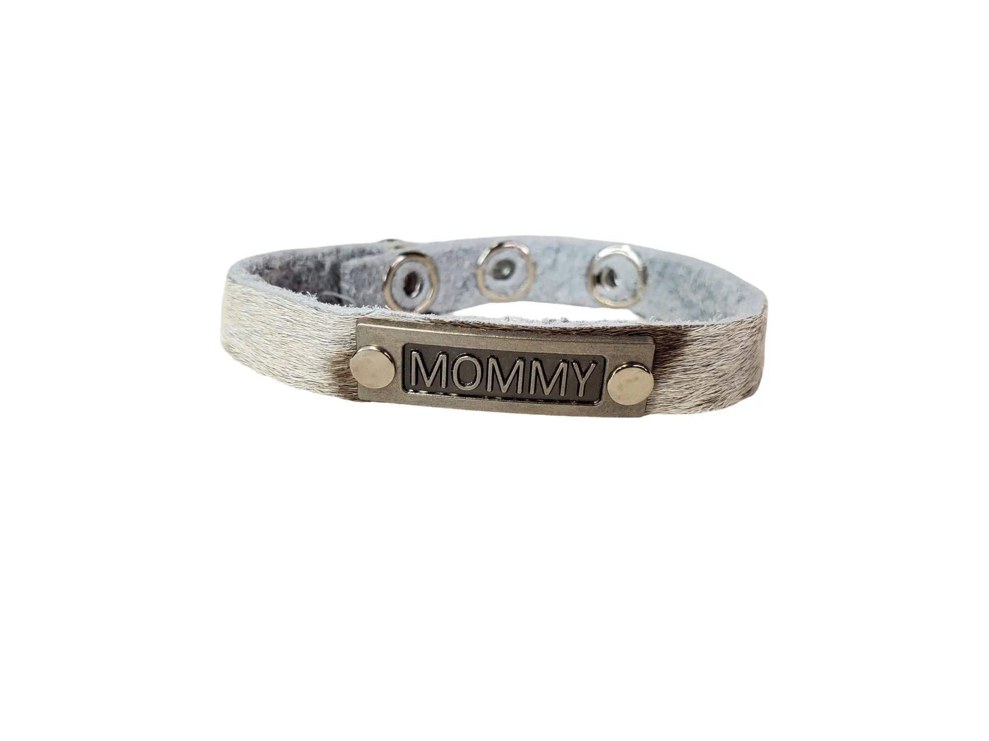 Mae Positive Inspiration Embellished Mini Cuff: Silver Fearle / Beige Croco Fur