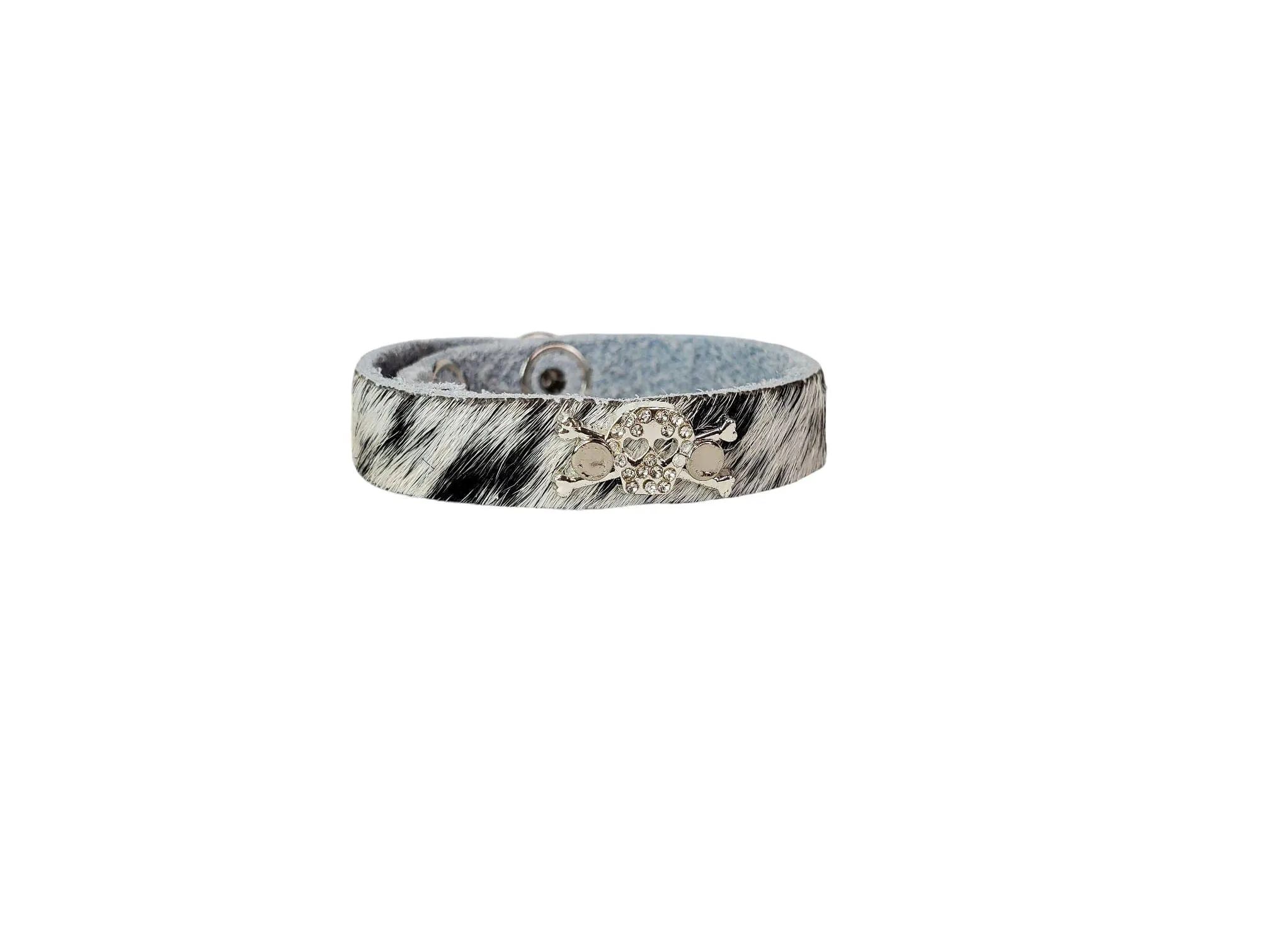 Mae Positive Inspiration Embellished Mini Cuff: Silver Fearle / Beige Croco Fur