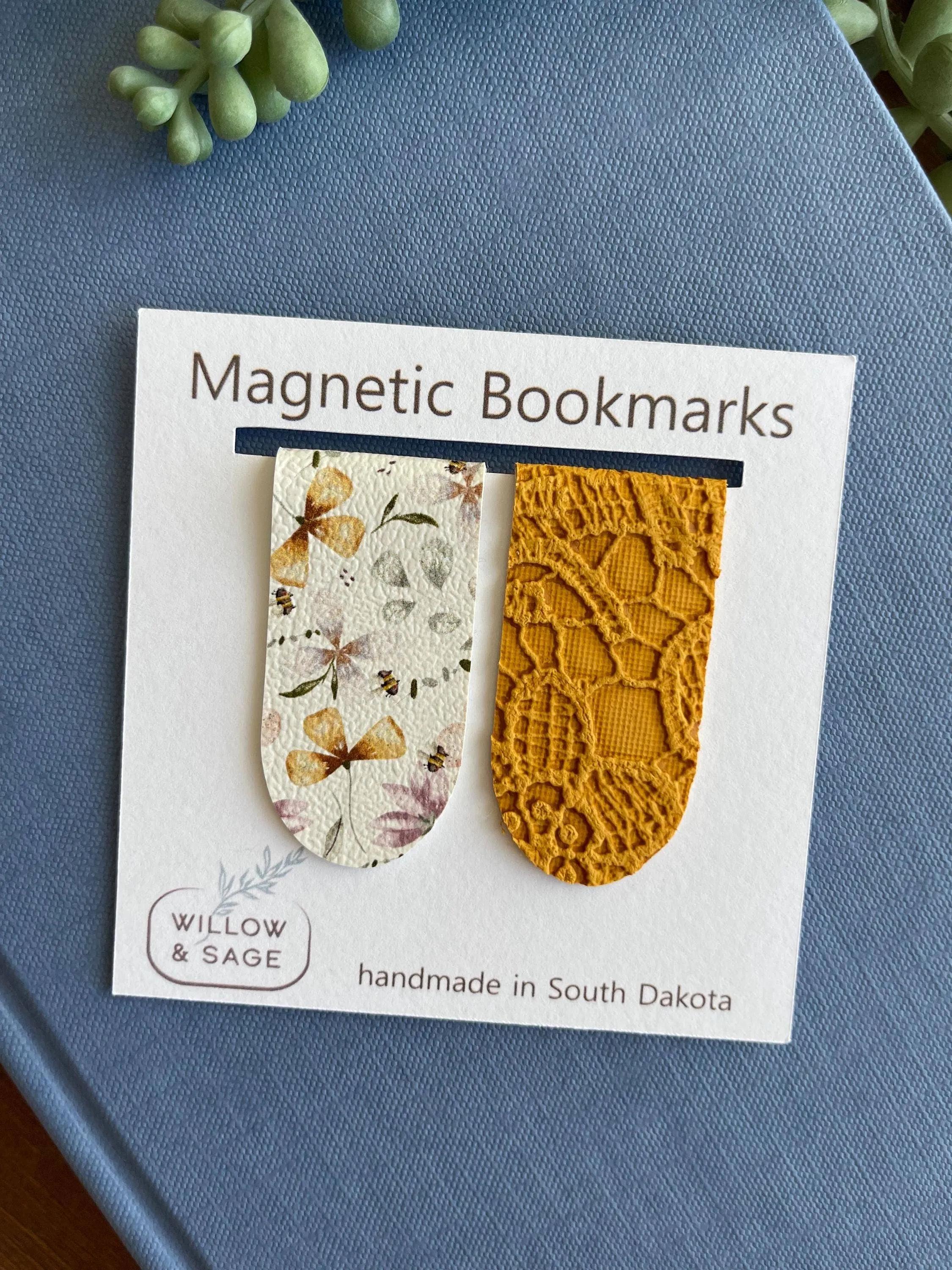 Magnetic Bookmark Pair | Floral & Lace Bookmarks