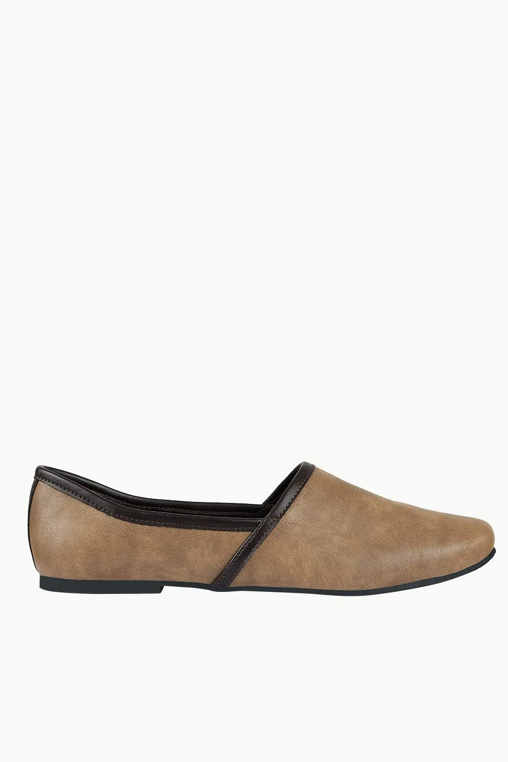 Mens Coffee Colour Faux Leather Juttis