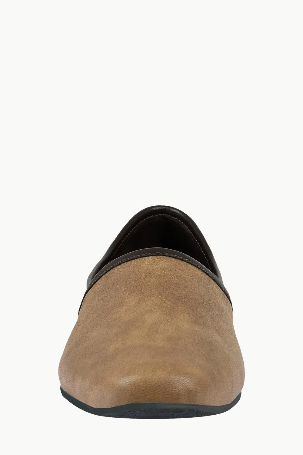 Mens Coffee Colour Faux Leather Juttis