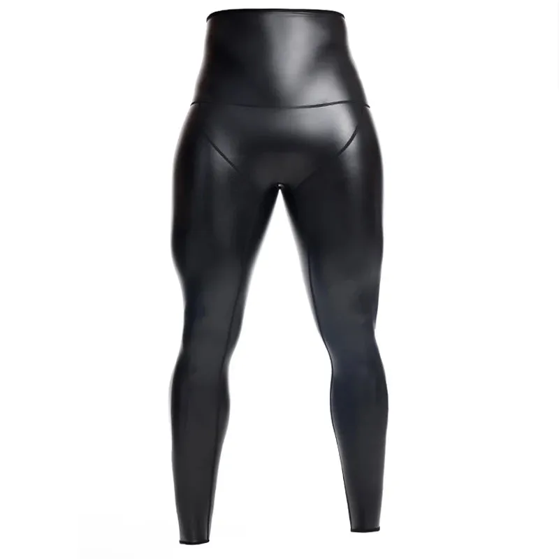 Men's High Waist Faux Leather Pants