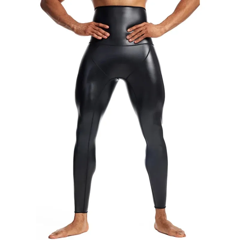 Men's High Waist Faux Leather Pants