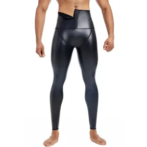 Men's High Waist Faux Leather Pants
