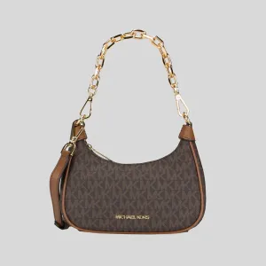 MICHAEL KORS Signature Cora Mini Zip Pouchette Bag Brown RS-35R3G4CC1B