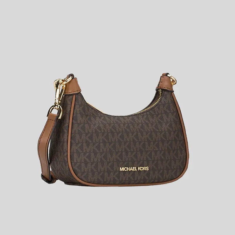 MICHAEL KORS Signature Cora Mini Zip Pouchette Bag Brown RS-35R3G4CC1B