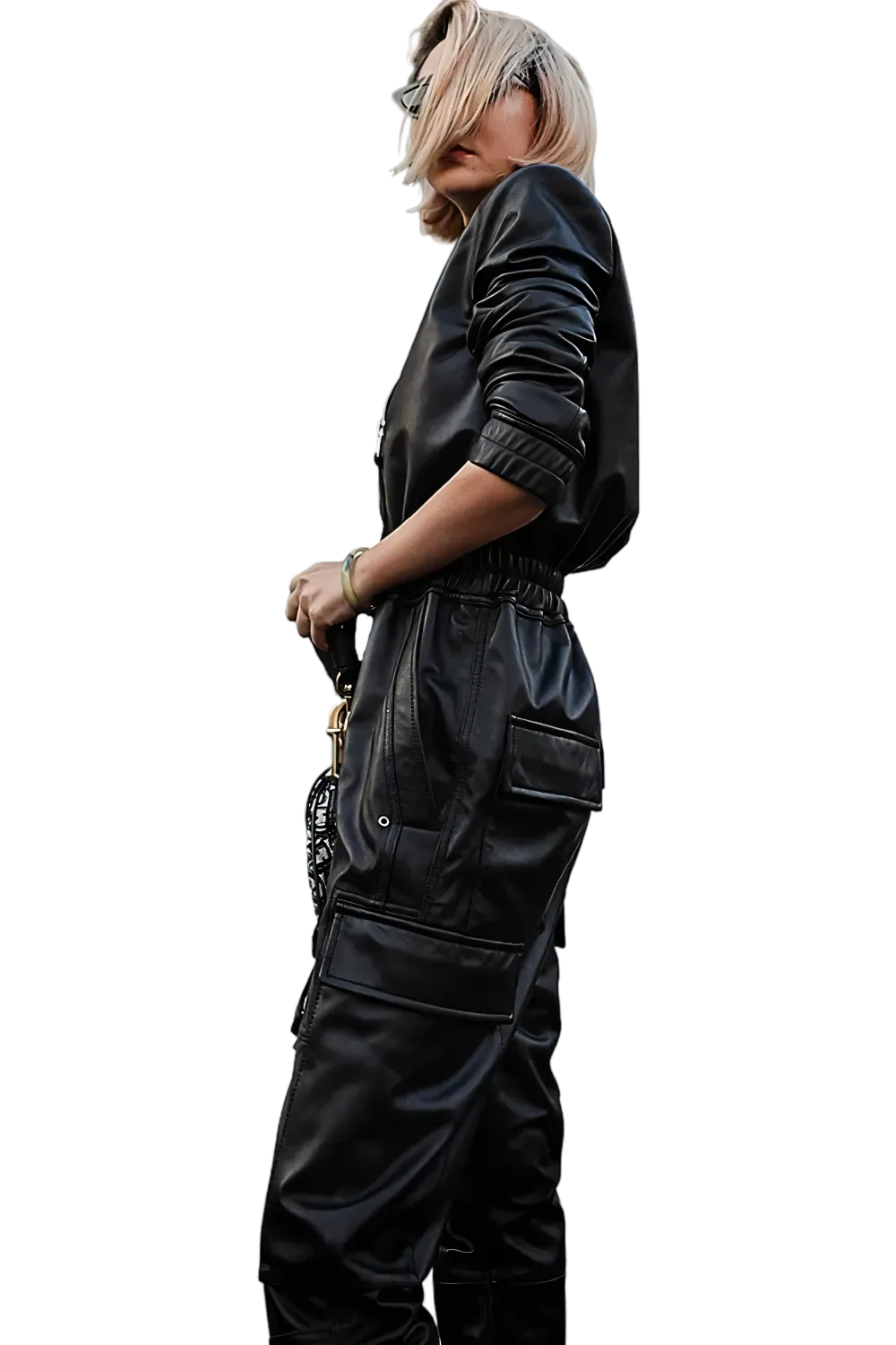 Midnight Armor Faux Leather Jumpsuit