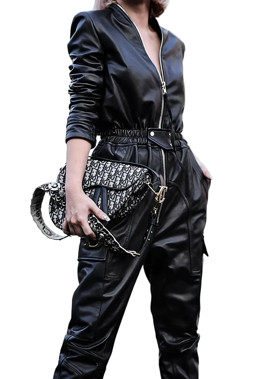 Midnight Armor Faux Leather Jumpsuit