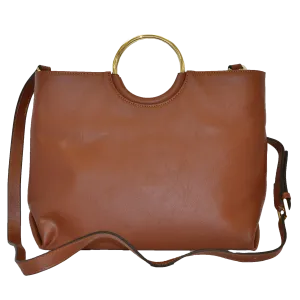MILLFIELD - Tan Structured Leather Ring Handle Bag