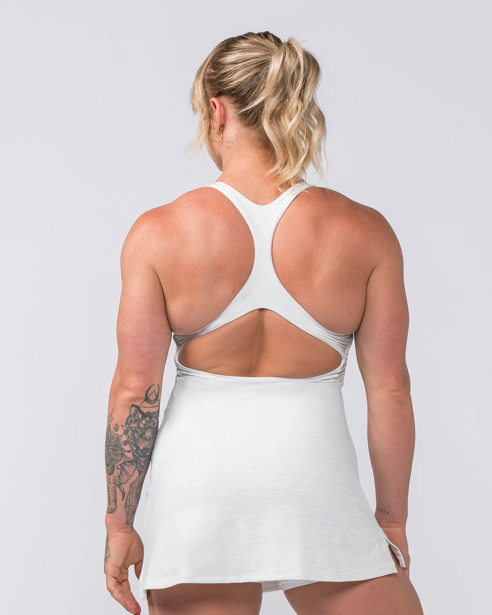 MN x Em King Aura Dress - White Grey Marl