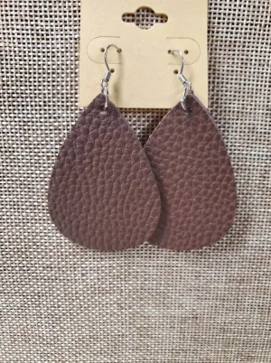 Mocha Faux Leather Earrings