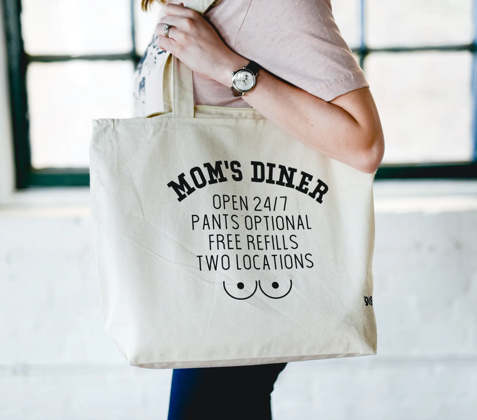 Mom's Diner Breastfeeding Tote Canvas Bag