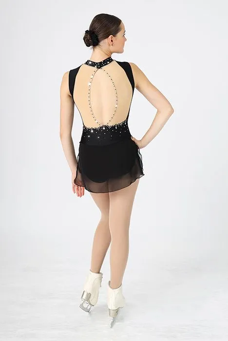 Mondor 2605 Shiny Nylon Sleeveless SIGNATURE Dress with Crystals