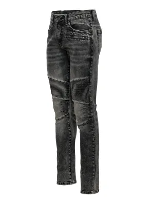 Moto Jean in distressed Black