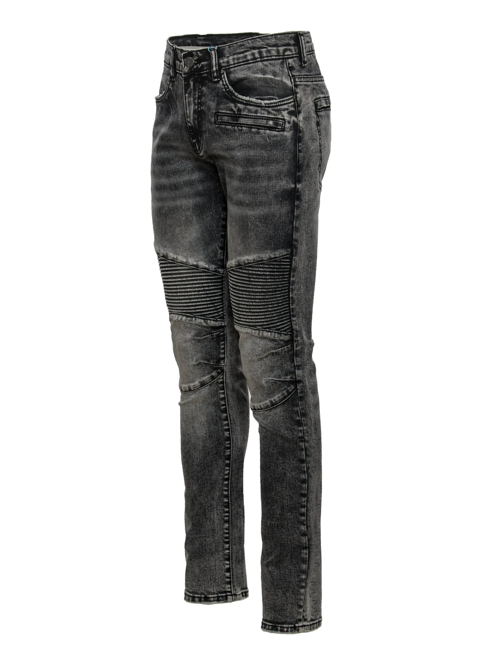 Moto Jean in distressed Black
