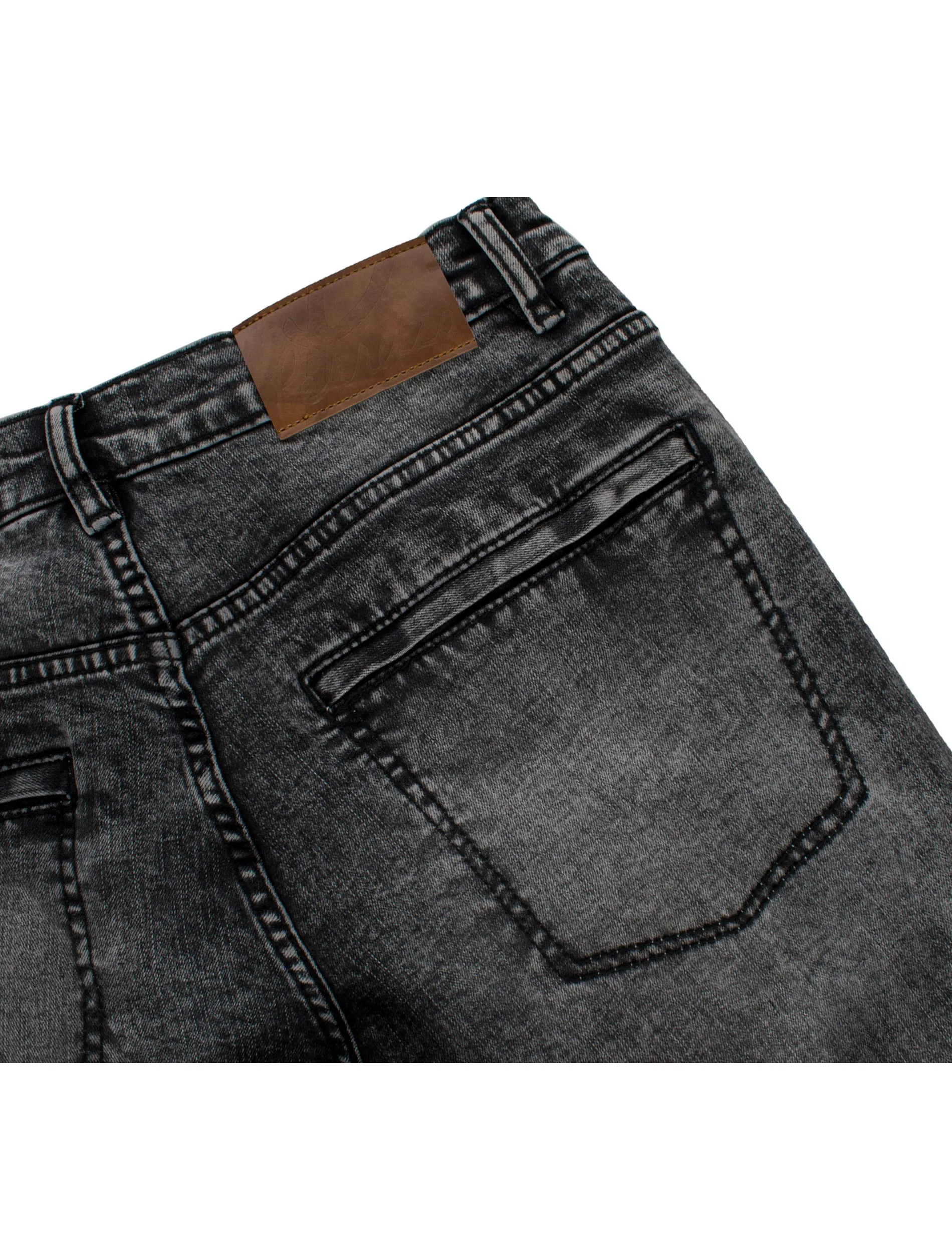 Moto Jean in distressed Black
