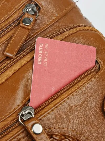 Multi Pockets PU Leather Shoulder Bag