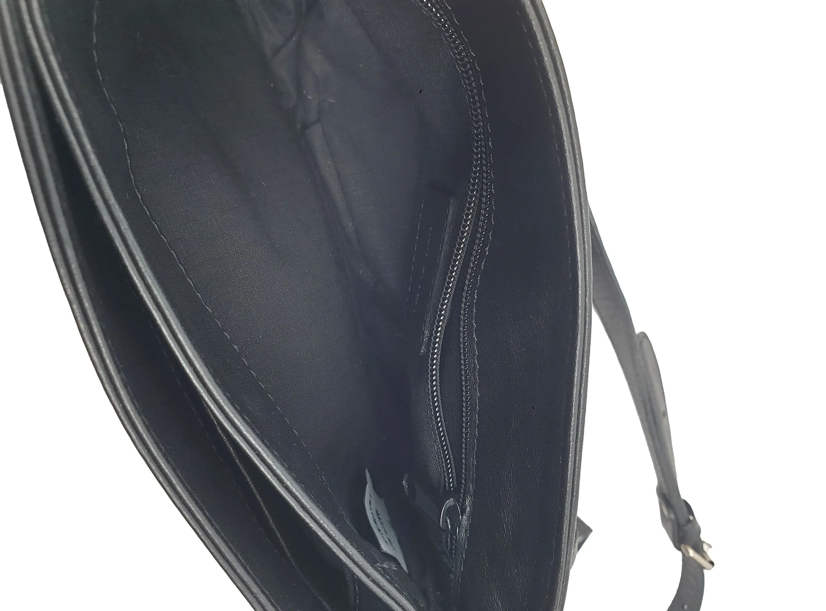 Nat & Nin soft black leather adjustable cross body bag