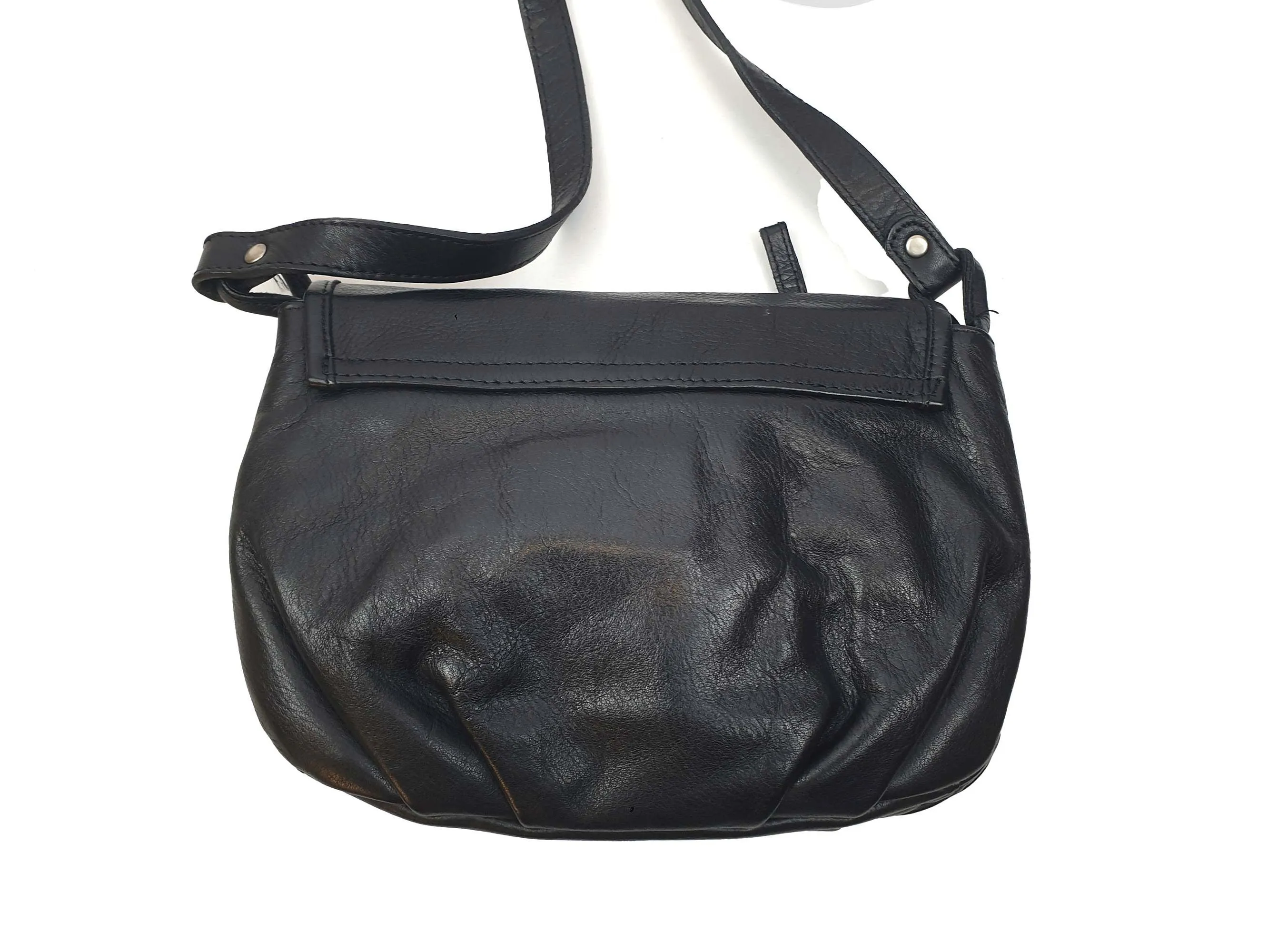 Nat & Nin soft black leather adjustable cross body bag