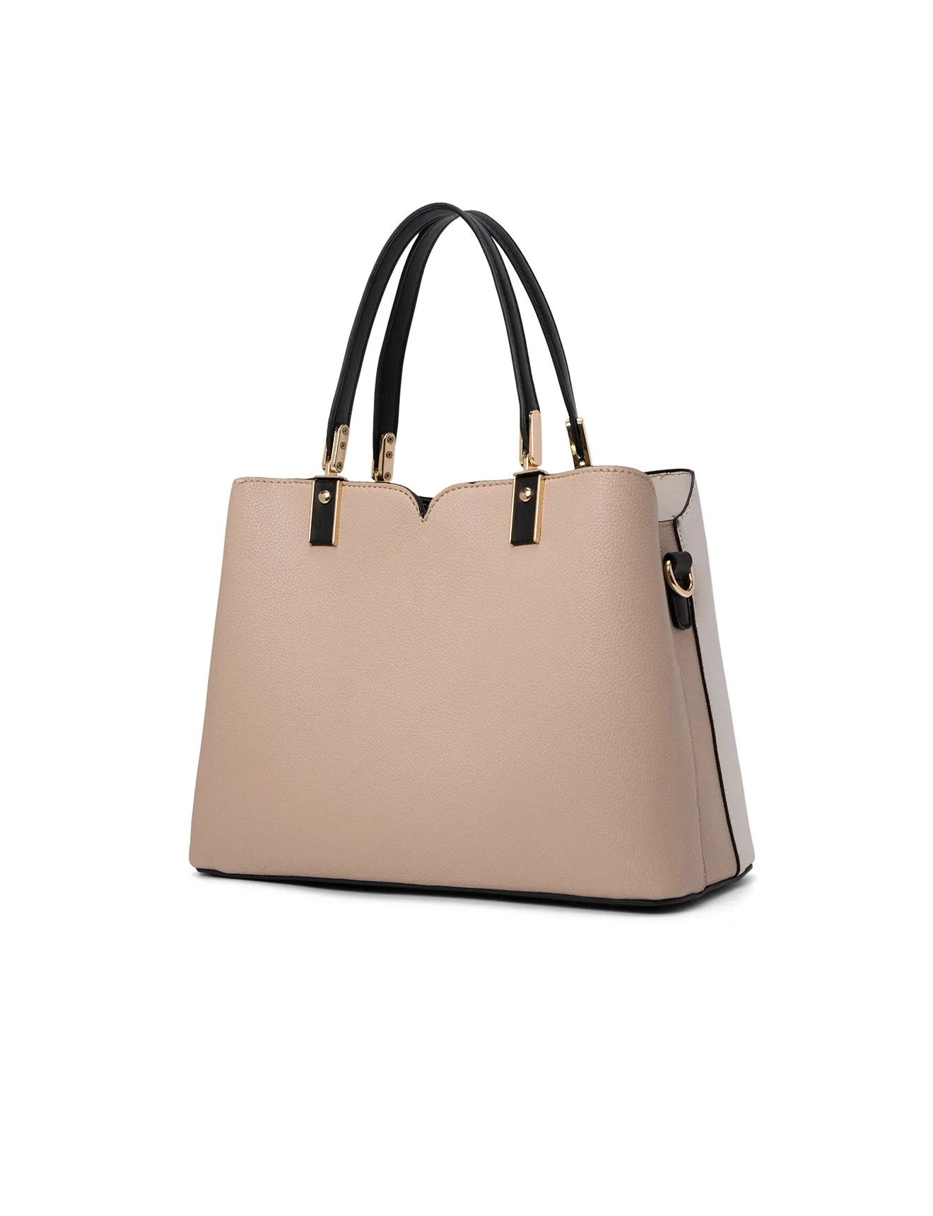 NATALIA VEGAN TRIPLE COMPARTMENT BAG- XB-2322-WHT/BEI