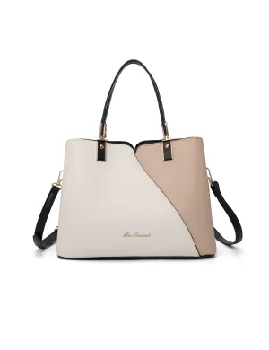 NATALIA VEGAN TRIPLE COMPARTMENT BAG- XB-2322-WHT/BEI