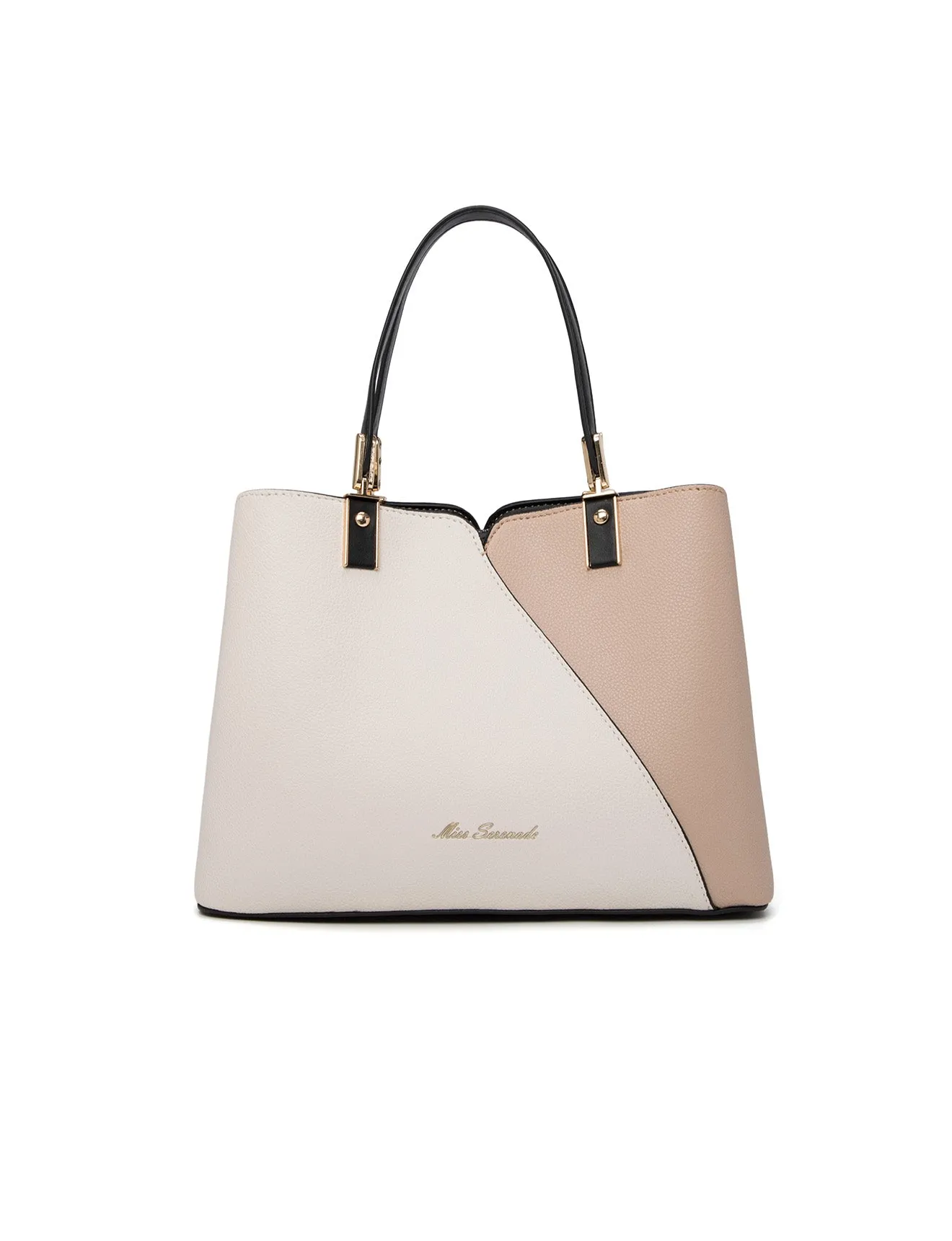 NATALIA VEGAN TRIPLE COMPARTMENT BAG- XB-2322-WHT/BEI