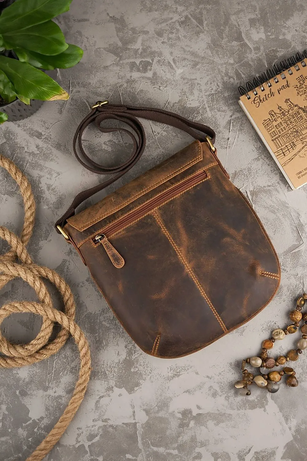 Natural leather bag