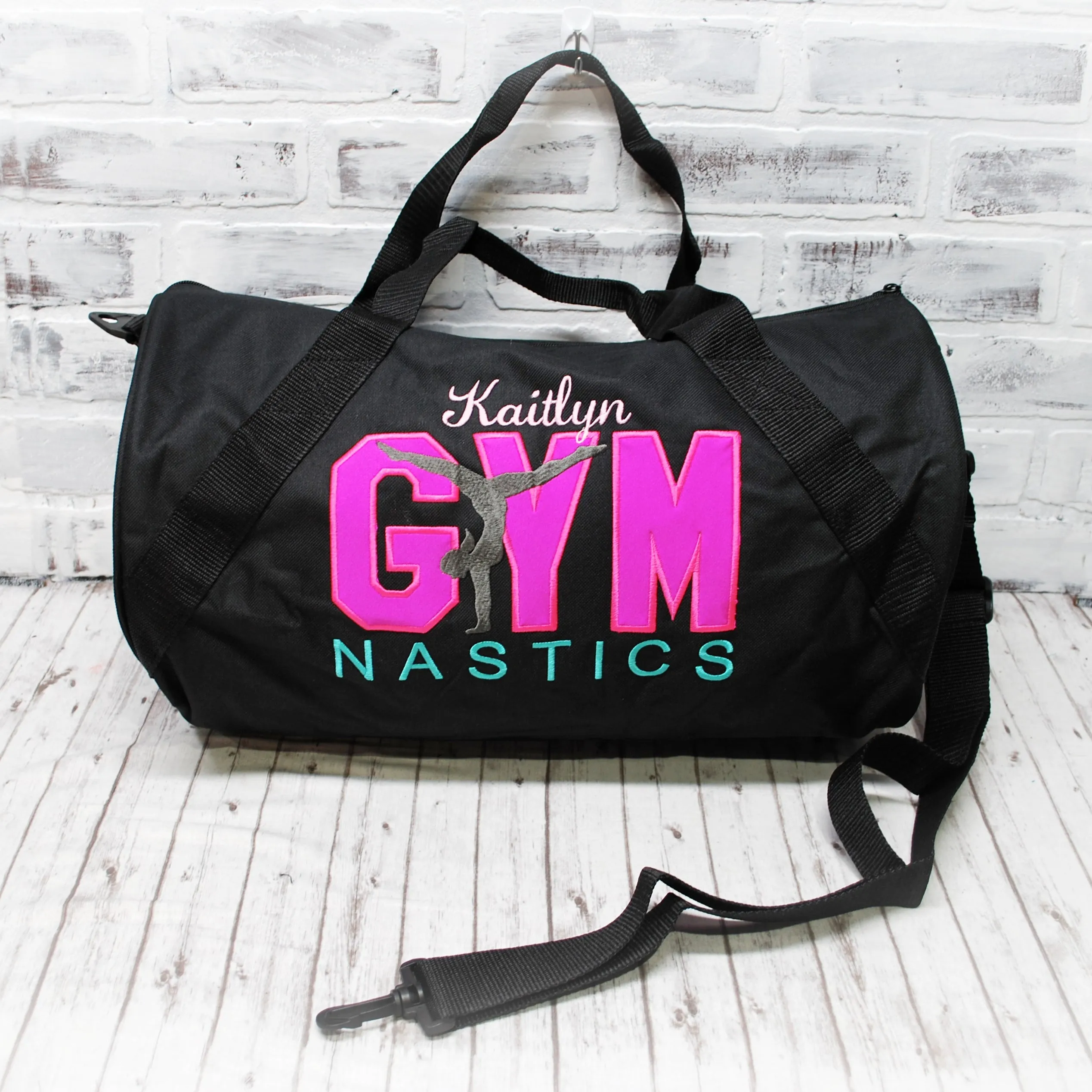 Neon Pink Personalized Gymnastics Tote or Duffle Bag