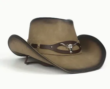 NEW Leather Cowboy Hat For Women And Men - Western Style Fedora Hat, Retails $111