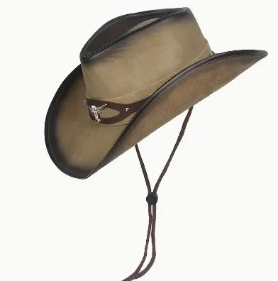 NEW Leather Cowboy Hat For Women And Men - Western Style Fedora Hat, Retails $111