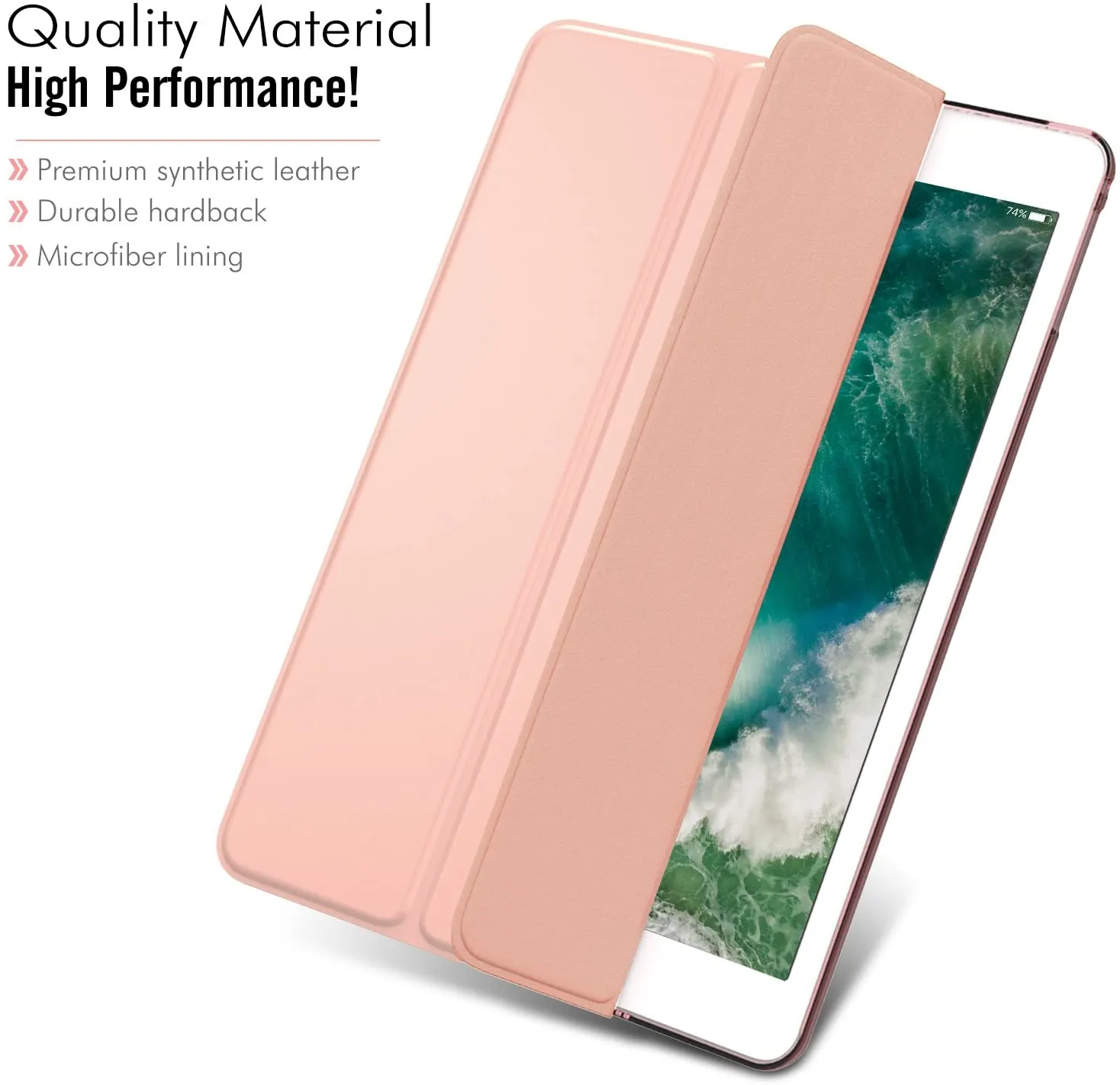 New MoKo Case Fit 2018/2017 iPad 9.7 5th / 6th Generation - Slim Lightweight Smart Shell Stand Cover with Translucent Frosted Back Protector Fit Apple iPad 9.7 Inch 2018/2017, Rose Gold (Auto Wake/Sleep)