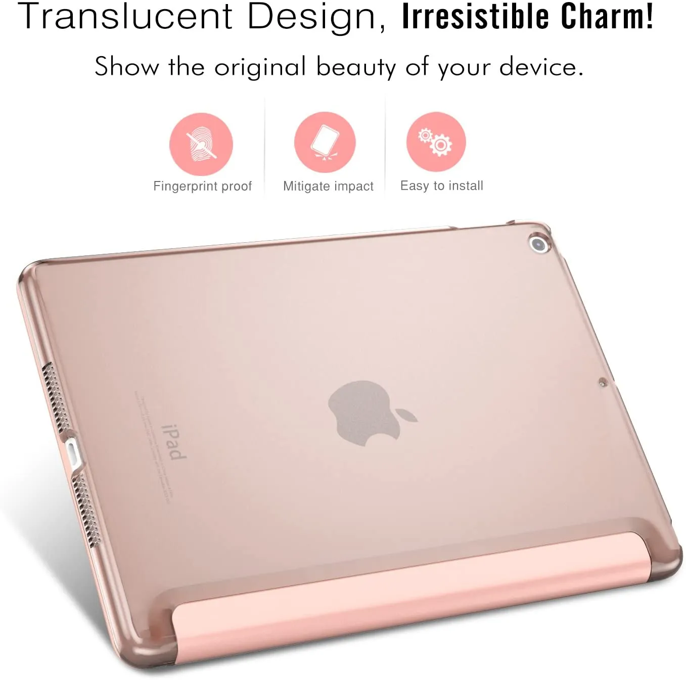 New MoKo Case Fit 2018/2017 iPad 9.7 5th / 6th Generation - Slim Lightweight Smart Shell Stand Cover with Translucent Frosted Back Protector Fit Apple iPad 9.7 Inch 2018/2017, Rose Gold (Auto Wake/Sleep)