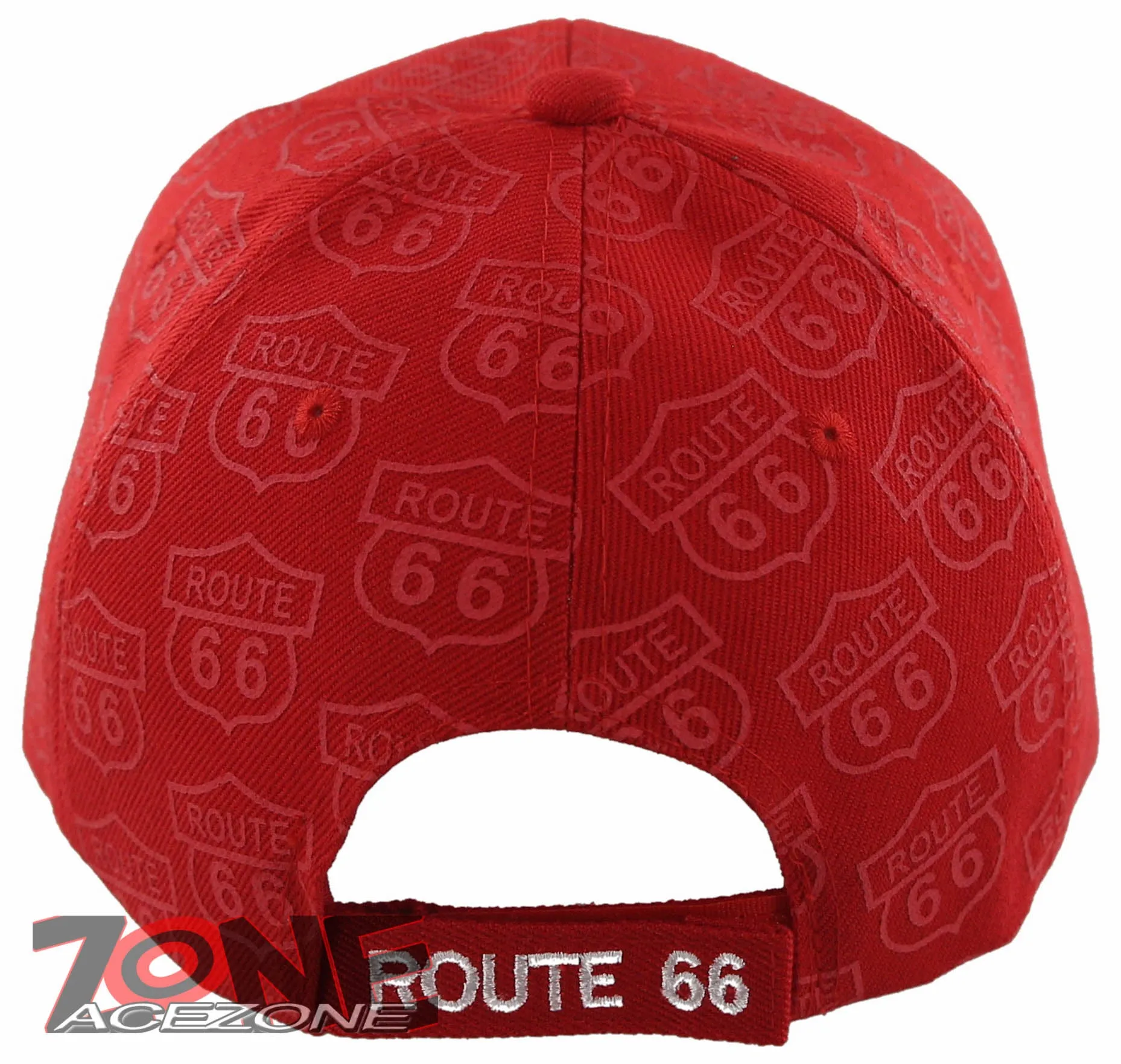NEW! US ROUTE 66 THE MOTHER ROAD USA FAUX LEATHER BALL CAP HAT RED