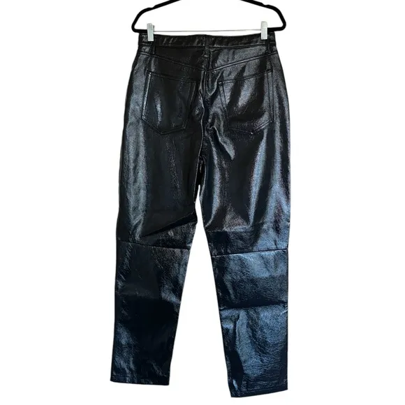 NWT  Abercrombie &amp; Fitch The 90s Straight Ultra High Rise Faux Leather Pant