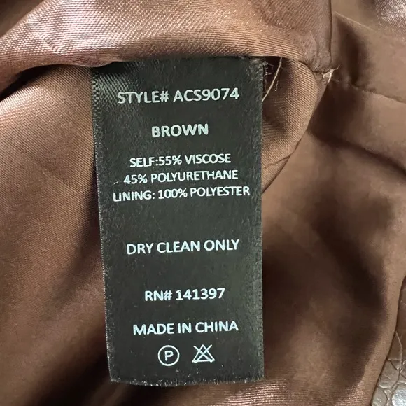 NWT ASTR Audrey Faux Leather Croc Skirt in Brown