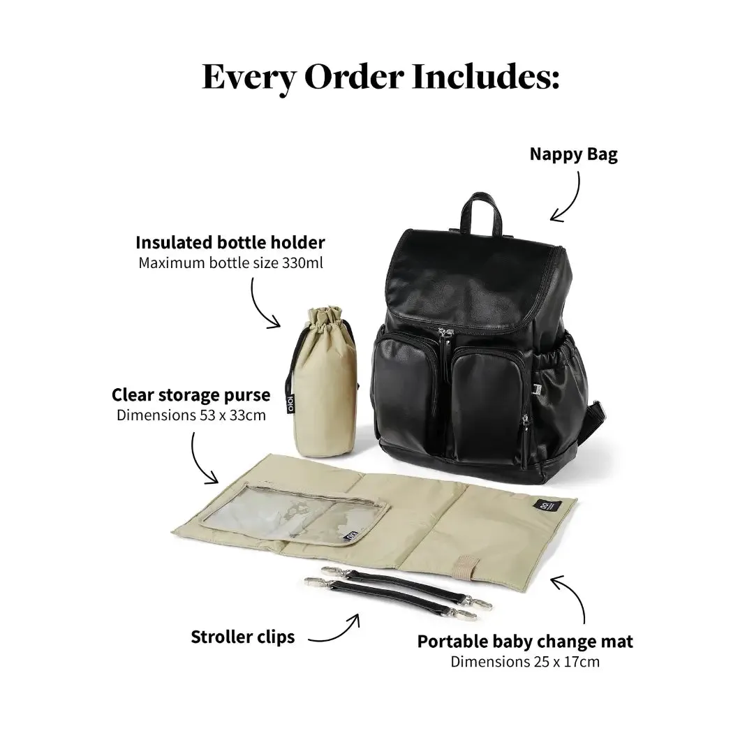 OiOi Signature Vegan Leather Nappy Backpack - Tan