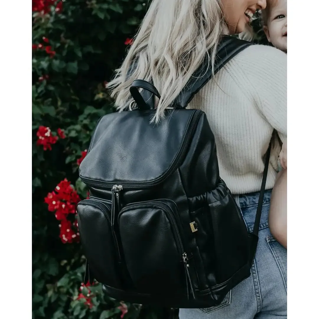 OiOi Signature Vegan Leather Nappy Backpack - Tan