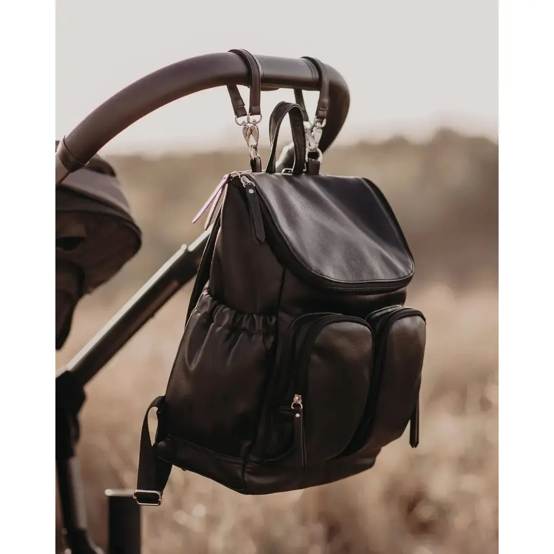 OiOi Signature Vegan Leather Nappy Backpack - Tan