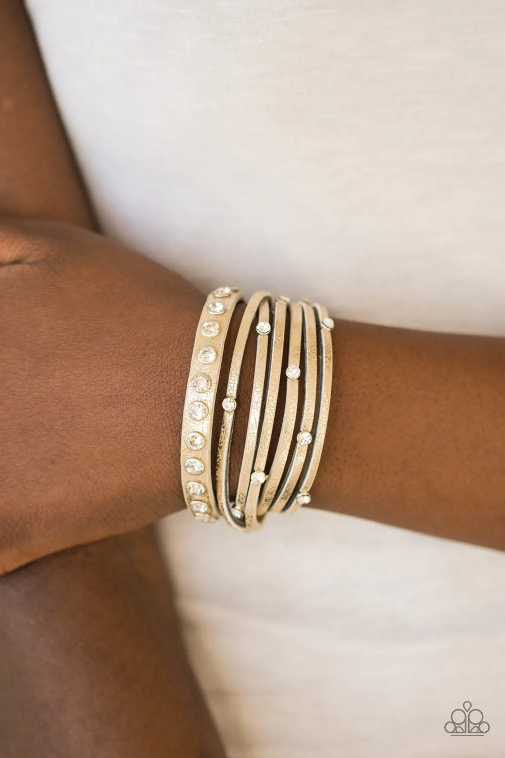 Paparazzi CATWALK It Off - Orange/Gold Wrap Bracelet