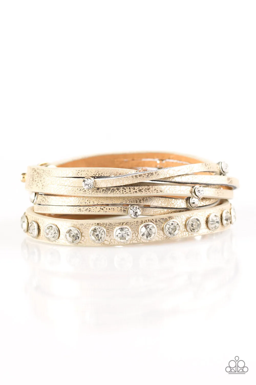 Paparazzi CATWALK It Off - Orange/Gold Wrap Bracelet