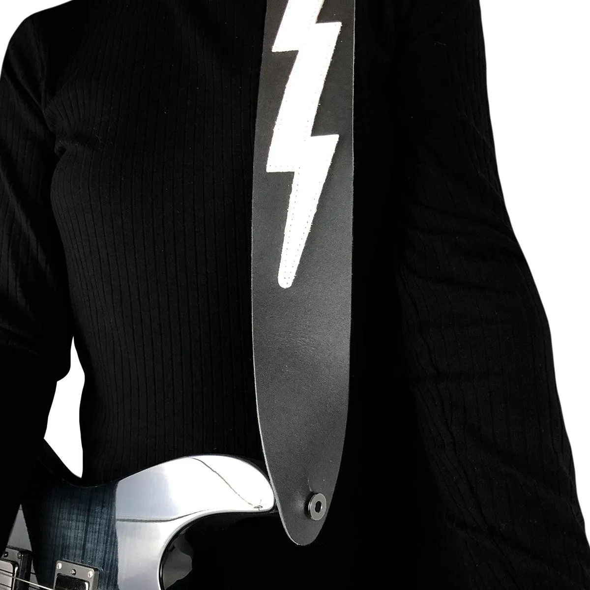 Perri's 2.5" Famous Guitar Strap ~ Black with Lightning Bolt
